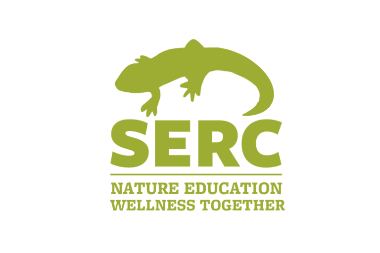 Logo of a green newt with "SERC: Nature Education and Wellness Together" underneath