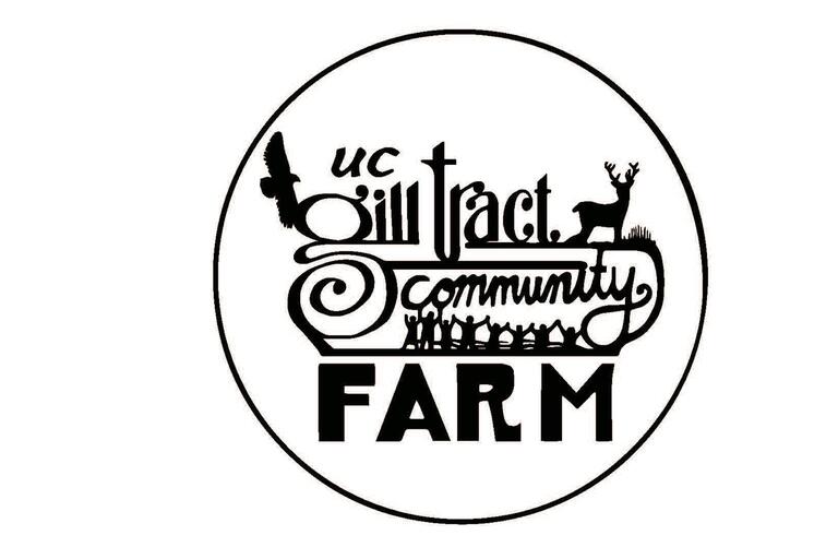 Black and white logo with stylized "UC Gill Tract Community Farm" in a circle