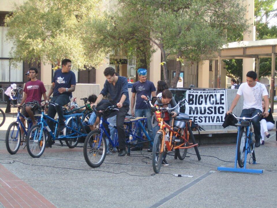 Group of people on bikes